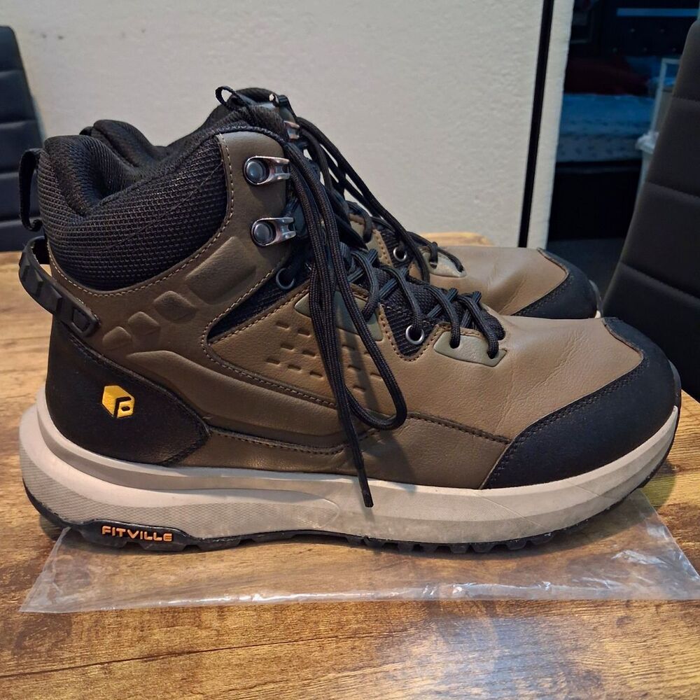 FitVille Rebound Core Men’s Hiking Boots Brown/Black US 10W Wide
